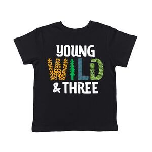 Toddler Funny T Shirts Young Wild And Three Sarcastic Birthday Tee For Young